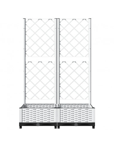 Fioriera da Giardino con Graticcio Bianco 80x40x121,5 cm PP