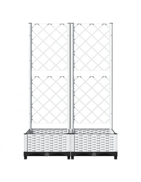 Fioriera da Giardino con Graticcio Bianco 80x40x121,5 cm PP