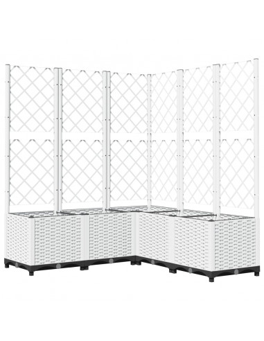 Fioriera da Giardino con Graticcio Bianco 120x120x136 cm PP