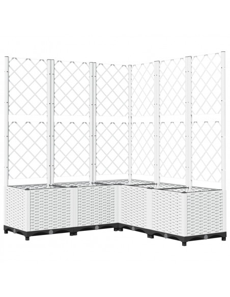 Fioriera da Giardino con Graticcio Bianco 120x120x136 cm PP