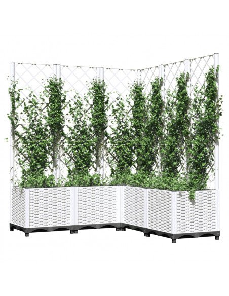 Fioriera da Giardino con Graticcio Bianco 120x120x136 cm PP