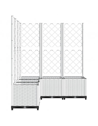 Fioriera da Giardino con Graticcio Bianco 120x120x136 cm PP