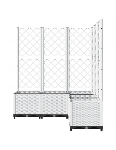 Fioriera da Giardino con Graticcio Bianco 120x120x136 cm PP