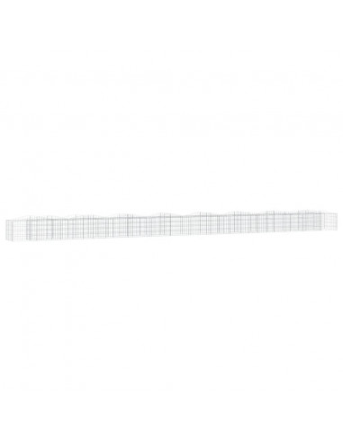 Gabbione ad Arco con Letto Rialzato 800x50x50 cm Ferro Zincato