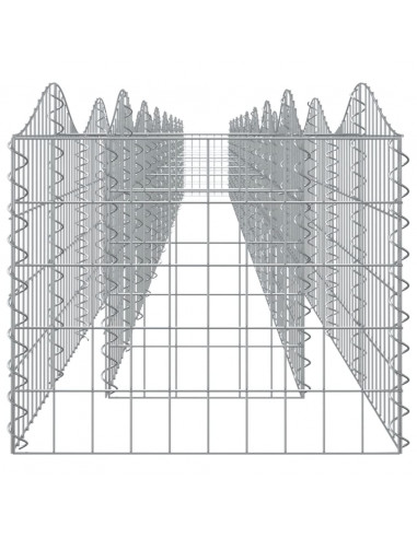 Gabbione ad Arco con Letto Rialzato 800x50x50 cm Ferro Zincato