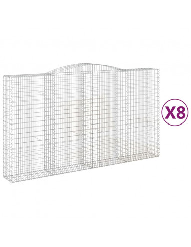 Cesti Gabbioni ad Arco 8 pz 400x50x220/240 cm Ferro Zincato