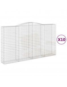 Cesti Gabbioni ad Arco 10 pz 400x50x220/240 cm Ferro Zincato 2