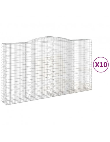 Cesti Gabbioni ad Arco 10 pz 400x50x220/240 cm Ferro Zincato