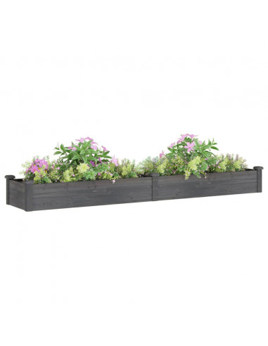 Fioriera Giardino con Fodera Grigia 240x45x25 cm Massello Abete