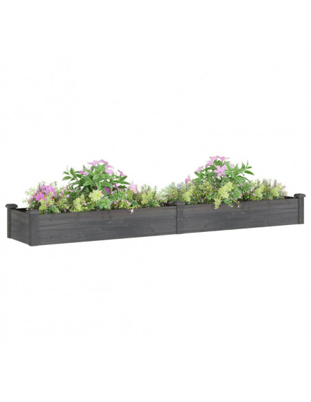 Fioriera Giardino con Fodera Grigia 240x45x25 cm Massello Abete