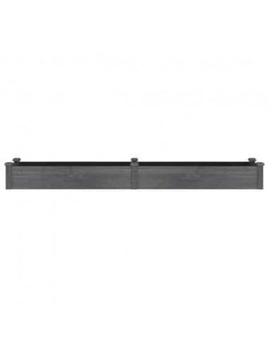 Fioriera Giardino con Fodera Grigia 240x45x25 cm Massello Abete