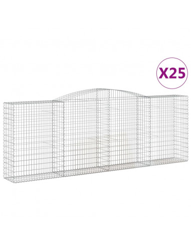 Cesti Gabbioni ad Arco 25 pz 400x50x140/160 cm Ferro Zincato