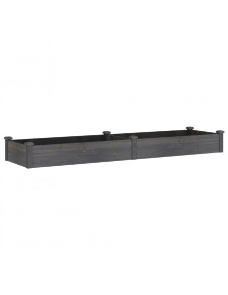 Fioriera Giardino con Fodera Grigia 240x60x25 cm Massello Abete