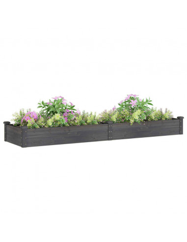 Fioriera Giardino con Fodera Grigia 240x60x25 cm Massello Abete