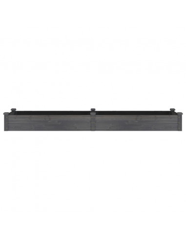 Fioriera Giardino con Fodera Grigia 240x60x25 cm Massello Abete