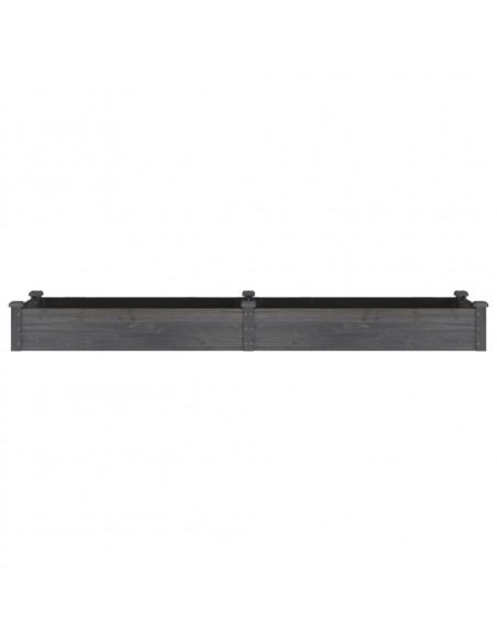 Fioriera Giardino con Fodera Grigia 240x60x25 cm Massello Abete