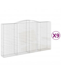 Cesti Gabbioni ad Arco 9 pz 400x50x220/240 cm Ferro Zincato 2