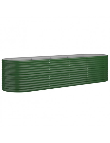 Letto Giardino Acciaio Verniciato a Polvere 296x80x68 cm Verde