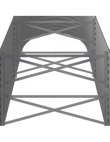 Letto Giardino Acciaio Verniciato a Polvere 296x80x68 cm Verde