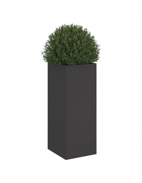 Fioriera Nera 32x27,5x75 cm in Acciaio Laminato a Freddo
