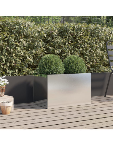 Fioriera Argento 62x40x39 cm in Acciaio Inox