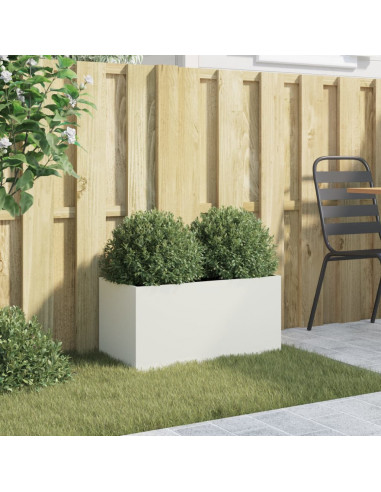 Fioriera Bianca 62x30x29 cm in Acciaio Laminato a Freddo