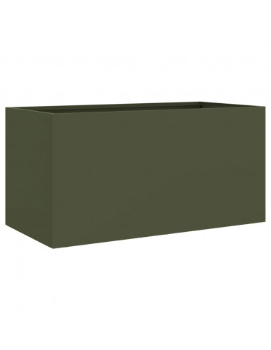 Fioriera Verde Oliva 62x30x29 cm in Acciaio Laminato a Freddo