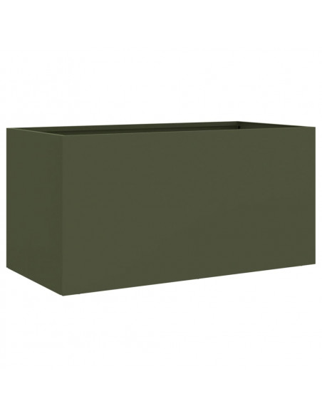 Fioriera Verde Oliva 62x30x29 cm in Acciaio Laminato a Freddo