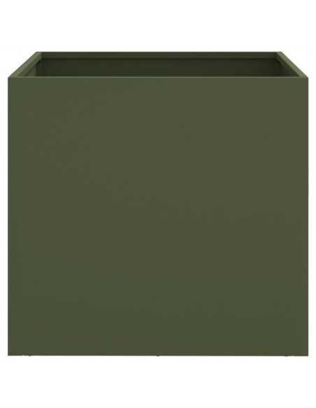 Fioriere 2pz Verde Oliva 49x47x46 cm Acciaio Laminato a Freddo