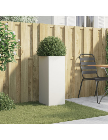 Fioriera Bianca 32x27,5x75 cm in Acciaio Laminato a Freddo