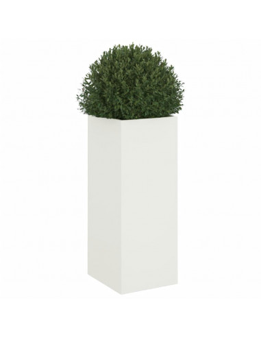 Fioriera Bianca 32x27,5x75 cm in Acciaio Laminato a Freddo