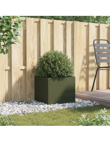Fioriera Verde Oliva 42x40x39 cm in Acciaio Laminato a Freddo