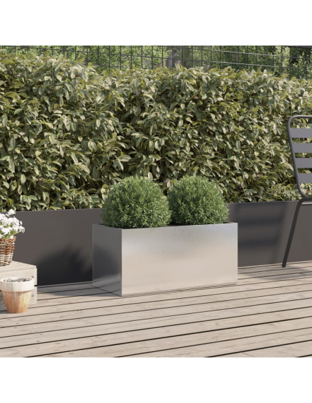 Fioriera Argento 62x30x29 cm in Acciaio Inox