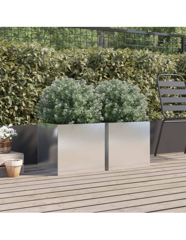 Fioriere 2 pz Argento 42x40x39 cm in Acciaio Inox
