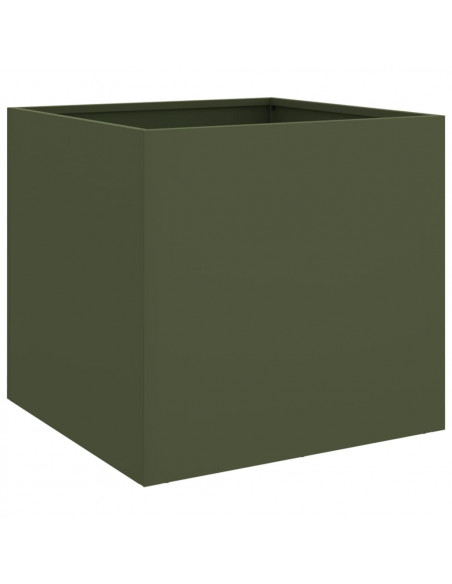 Fioriere 2pz Verde Oliva 42x40x39 cm Acciaio Laminato a Freddo