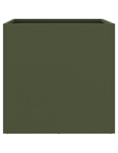 Fioriere 2pz Verde Oliva 42x40x39 cm Acciaio Laminato a Freddo