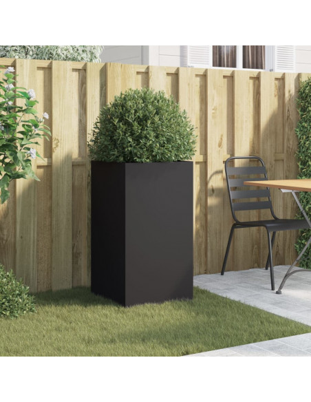 Fioriera Nera 42x38x75 cm in Acciaio Laminato a Freddo