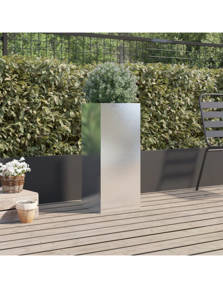 Fioriera Argento 32x29x75 cm in Acciaio Inox