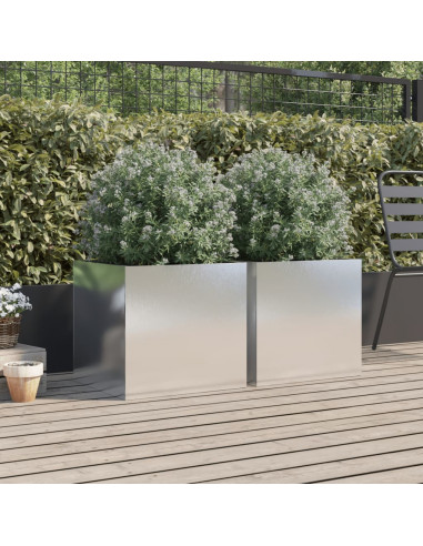 Fioriere 2 pz Argento 49x47x46 cm in Acciaio Inox
