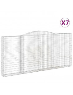 Cesti Gabbioni ad Arco 7 pz 400x30x180/200 cm Ferro Zincato 2