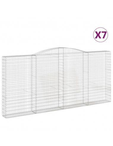 Cesti Gabbioni ad Arco 7 pz 400x30x180/200 cm Ferro Zincato