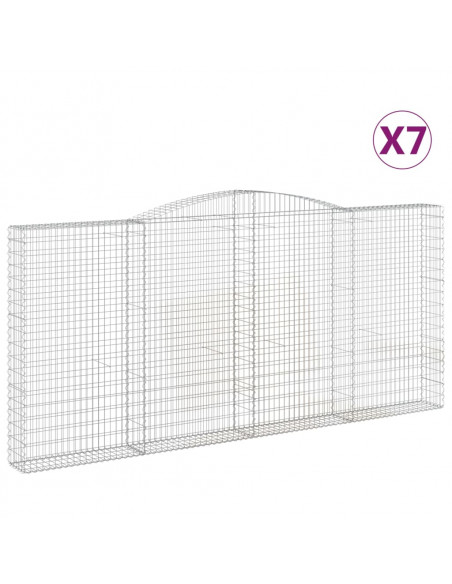 Cesti Gabbioni ad Arco 7 pz 400x30x180/200 cm Ferro Zincato
