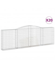 Cesti Gabbioni ad Arco 20 pz 400x30x120/140 cm Ferro Zincato 2