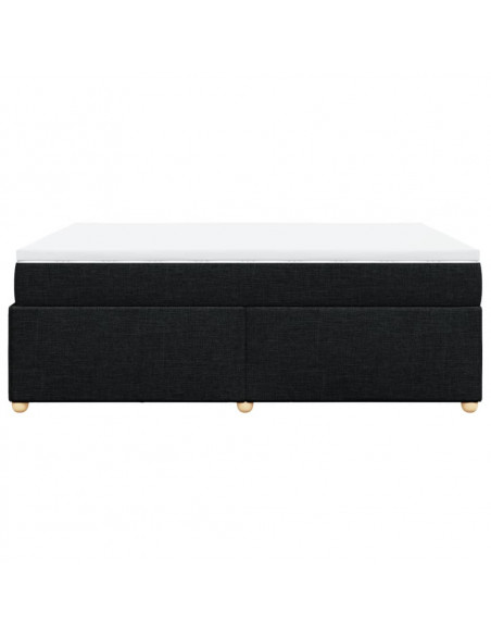 Giroletto a Molle con Materasso Nero 140x200 cm in Tessuto