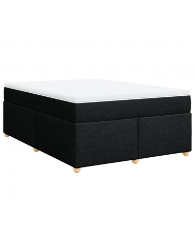 Giroletto a Molle con Materasso Nero 140x200 cm in Tessuto