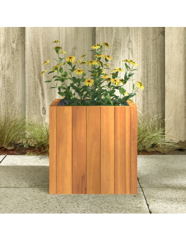 Fioriera da Giardino 25x25x25 cm in Legno Massello di Acacia