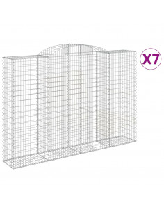 Cesti Gabbioni ad Arco 7 pz 300x50x200/220 cm Ferro Zincato 2