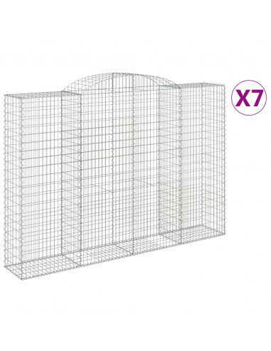Cesti Gabbioni ad Arco 7 pz 300x50x200/220 cm Ferro Zincato