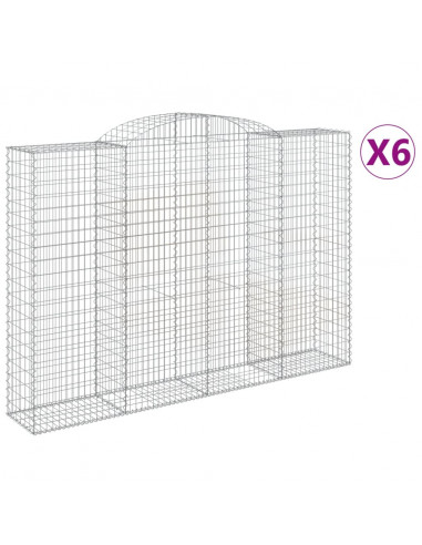 Cesti Gabbioni ad Arco 6 pz 300x50x200/220 cm Ferro Zincato