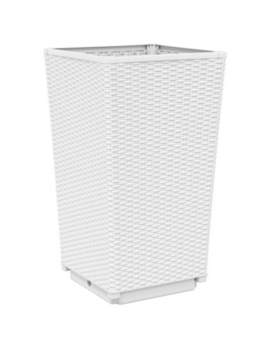 Fioriere da Giardino 2 pz Bianche 32,5x32,5x57 cm in PP